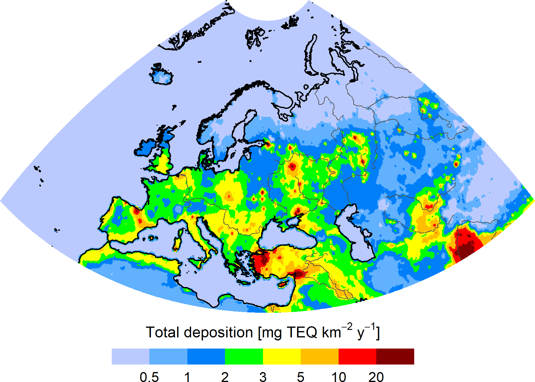 PCDD/Fs deposition in the EMEP region