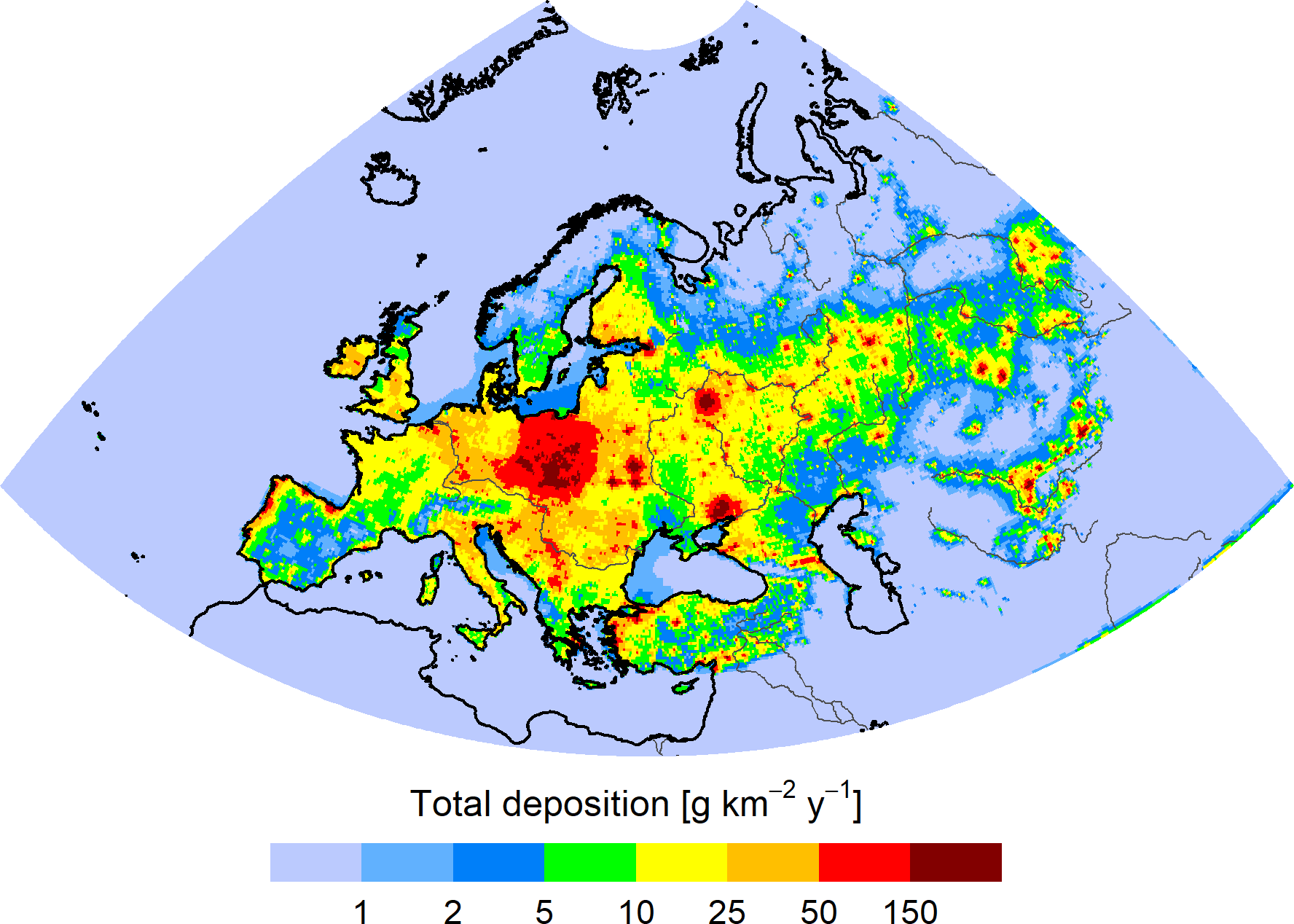 B(a)P deposition in the EMEP region
