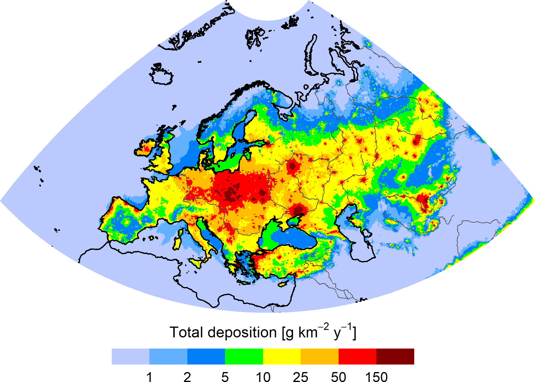 B(b)F deposition in the EMEP region