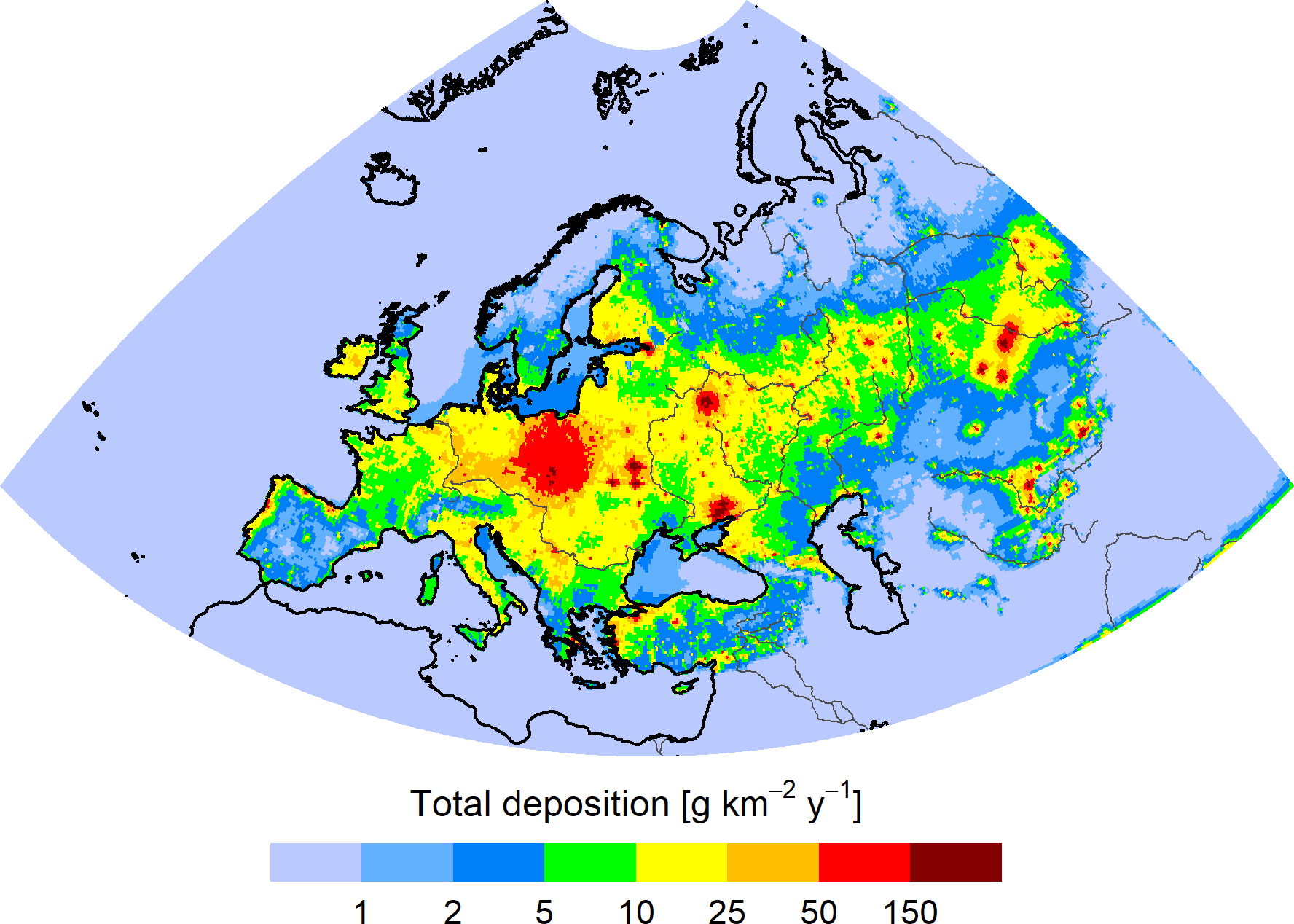 B(k)F deposition in the EMEP region