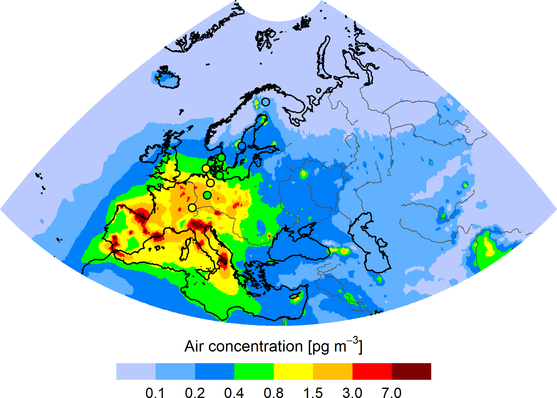 PCB-153 concentration in the EMEP region