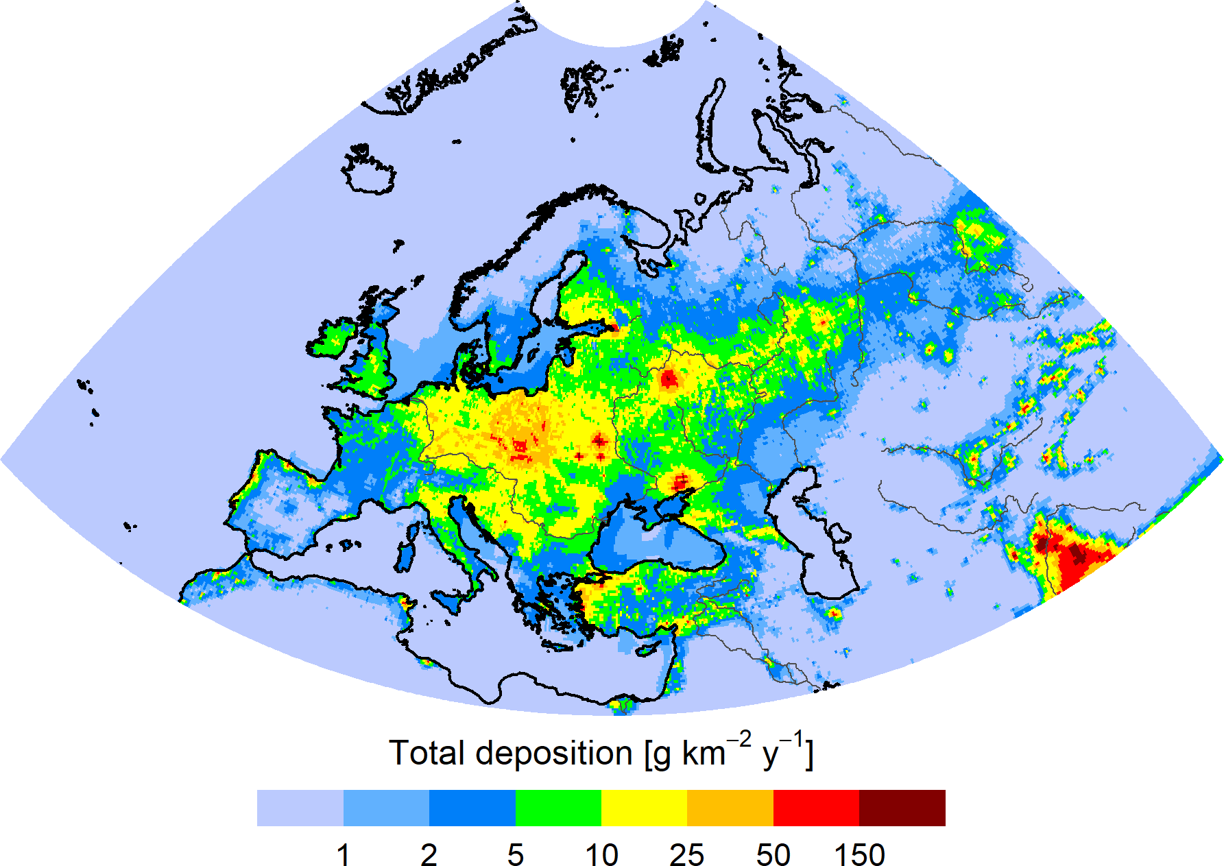 IP deposition in the EMEP region